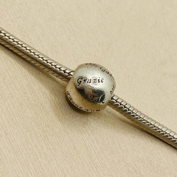 EUC Pandora 791276 Sterling Silver Many Thanks Charm - Picture 8 of 10